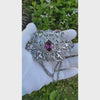 Gothic Sterling Silver Hair Barrette with Vintage Amethyst Crystal, Purple Vintage Hair Clip, Bridal Hair Accessory
