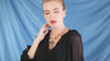 Vintage Rhinestone and pearl Statement Necklace with Black Opal Replica, Vintage Jewelry
