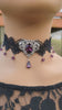Vintage Amethyst Choker Necklace made with Swarovski Crystals, Gothic Jewelry, Dark Fantasy Necklace