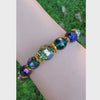Iridescent Rainbow Faceted Glass Stretch Bracelet