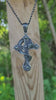 Gothic Skull Necklace on Cross with Dragon, Dragon Necklace, Gothic Jewelry