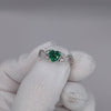 White Gold or Rose Gold Emerald Heart Engagement Ring, Wedding Ring, Bridal Gift, emerald rings engagement