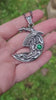 sleeping dragon on moon pendant necklace, dragon jewelry, fantasy jewelry