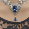 Vintage Sterling Silver Sapphire necklace Bridal jewelry made with Swarovski crystals. Wedding Jewelry Set. Bridal jewelry jewelry