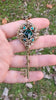 Bronze Elven Fantasy Key Necklace Jewelry made with Emerald Swarovski Crystals.