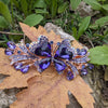 Crystal butterfly hair clips in purple, blue and gold, Butterfly Hair Barrette