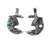 sleeping dragon on moon pendant necklace, dragon jewelry, fantasy jewelry