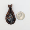 Snowflake Obsidian Stone Copper Wire Wrapped Pendant Necklace, Obsidian Jewelry