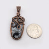 Snowflake Obsidian Stone Copper Wire Wrapped Pendant Necklace, Obsidian Jewelry, Obsidian Pendant