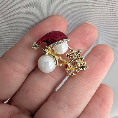 Snowman holiday Christmas brooch