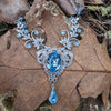 Vintage Aquamarine crystal necklace Bridal Jewelry Set made with Swarovski crystals. Wedding Jewelry, Vintage Jewelry, Bridal jewelry jewelry, Elven jewelry