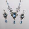 Vintage Aquamarine crystal necklace Bridal Jewelry Set made with Swarovski crystals. Wedding Jewelry, Vintage Jewelry, Bridal jewelry jewelry, Elven Jewelry