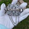 Gothic Sterling silver hair barrette with a vintage Amethyst Swarovski crystal.