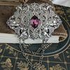 Purple Gothic Sterling silver hair barrette with a vintage Amethyst Swarovski crystal.