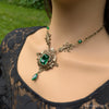 Victorian Emerald Crystal Necklace & Optional Earring Set made with Majestic Green Swarovski Stones