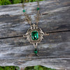Victorian Emerald Crystal Necklace & Optional Earring Set made with Majestic Green Swarovski Stones