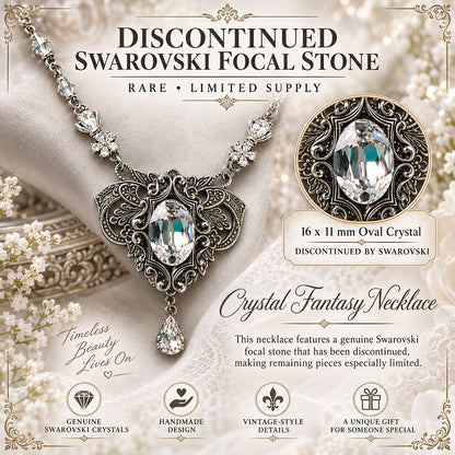 Elven Princess Swarovski Crystal Bridal Necklace | Vintage Wedding Jewelry