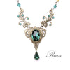 Vintage Emerald floral necklace made with Swarovski crystals. Wedding Jewelry Set. Bridal jewelry jewelry