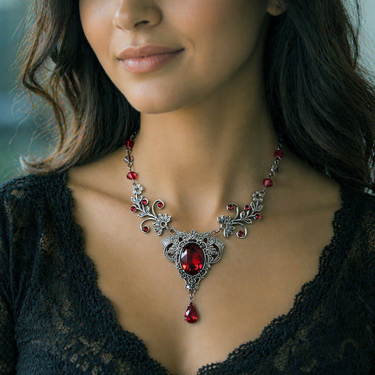 vintage_gothic_Swarovski_scarlet_red_crystal_vampire_necklace_-_vintage_jewelry_-_wedding_jewelry_set