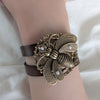 Brass Bumble Bee Tiered Adjustable Leather Bracelet