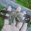 Brass Bumble Bee Tiered Adjustable Leather Bracelet