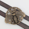 Brass Bumble Bee Tiered Adjustable Leather Bracelet