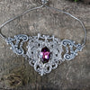 Gothic Sterling Silver Amethyst Fantasy Bracelet.  Vintage Amethyst bracelet.