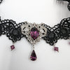 Vintage Amethyst Choker Necklace made with Swarovski Crystals, Gothic Jewelry, Dark Fantasy Necklace