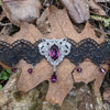 Vintage Amethyst Choker Necklace made with Swarovski Crystals, Gothic Jewelry, Dark Fantasy Necklace