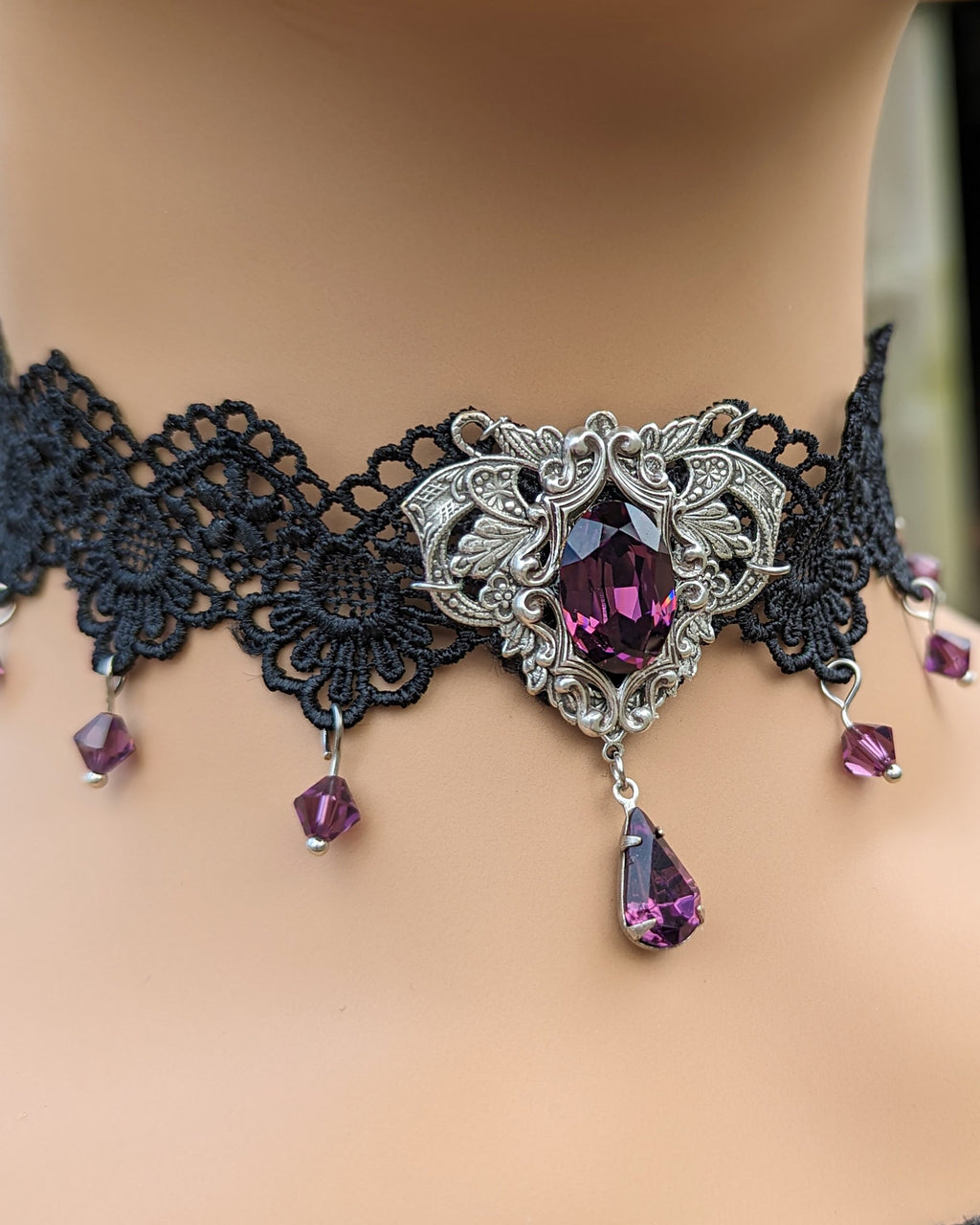 Collier Ras-du-cou Gothique Vintage Victorien – Dentelle Noire Et Métal, Pour Femme, Fantaisie, Neuf Avec Emballage