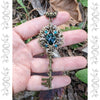 Bronze Elven Fantasy Key Necklace Jewelry made with Emerald Swarovski Crystals.   Mayfair Witches inspired magical jewelry.