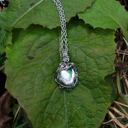 Elegant Moonstone Necklace with Rhinestones