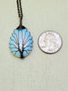 Synthetic Opal Tree of Life Wrapped Stone Necklace, Hippie Jewelry, Wire Wrapped Jewelry, Moonstone