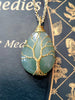 Natural Green Aventurine healing stone wire wrapped necklace, Tree of Life Jewelry, Hippie Jewelry, New Age Jewelry, Reiki Jewelry