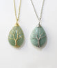 Natural Green Aventurine healing stone wire wrapped necklace, Tree of Life Jewelry, Hippie Jewelry, New Age Jewelry, Reiki Jewelry