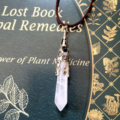 Natural Crystal Healing Stone Necklaces, Amethyst Crystal Jewelry, Black Onyx Jewelry, Quartz Crystal, Aventurine Crystal, Gothic Jewelry