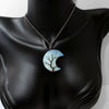 Mystical Wire Wrapped Blue Crescent Moon Stone Necklace, Hippie Jewelry, Tree of Life Jewelry, Celestial Jewelry, Moon Jewelry
