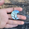 Mystical Wire Wrapped Blue Crescent Moon Stone Necklace, Hippie Jewelry, Tree of Life Jewelry, Celestial Jewelry, Moon Jewelry