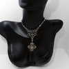 Unique Silver Celtic Styled Gothic Necklace with Mystic Stone and purple crystals