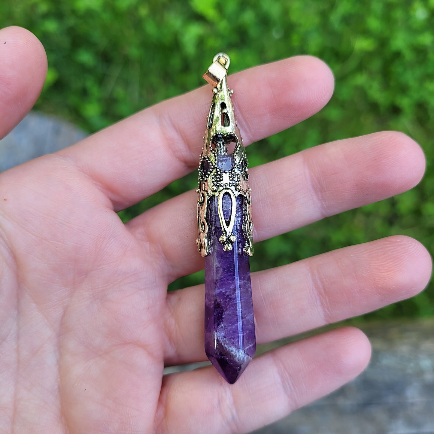 Natural Crystal Healing Stone Necklaces, Amethyst Crystal Jewelry, Black Onyx Jewelry, Quartz Crystal, Aventurine Crystal, Gothic Jewelry