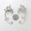 Silver Elf Ear Leaf Cuffs, Elvish Jewelry, Fantasy Wrap Earrings
