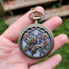 Butterfly Pocket Watch Necklace with Red Swarovski Rhinestones, Butterfly Jewelry