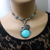 Natural Turquoise Elephant Necklace, Elephant Jewelry, Animal Jewelry, African Jewelry, Turquoise Jewelry
