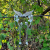 Elf fantasy ear cuffs with flowers and shoulder-length chains.  Elven jewelry.