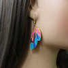 Gold Rainbow Dangle Butterfly Wing Earrings, Butterfly Jewelry