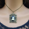 Fairy Cameo Necklace in Silver or Bronze, Fairy Jewelry, Fantasy Jewelry