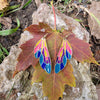 Gold Rainbow Dangle Butterfly Wing Earrings, Butterfly Jewelry