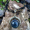 Green, Blue and Black Beaded Moon Necklaces, Beaded Jewelry, Bohoe Jewelry, Bohemian Necklace