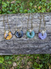 Black onyx donut stone necklace with bumble bee.  Bumblebee jewelry gift.