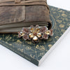 Gold Rhinestone Flower Hair Bar Barrette, Gold Hair Clip, Crystal Hair Jewelry